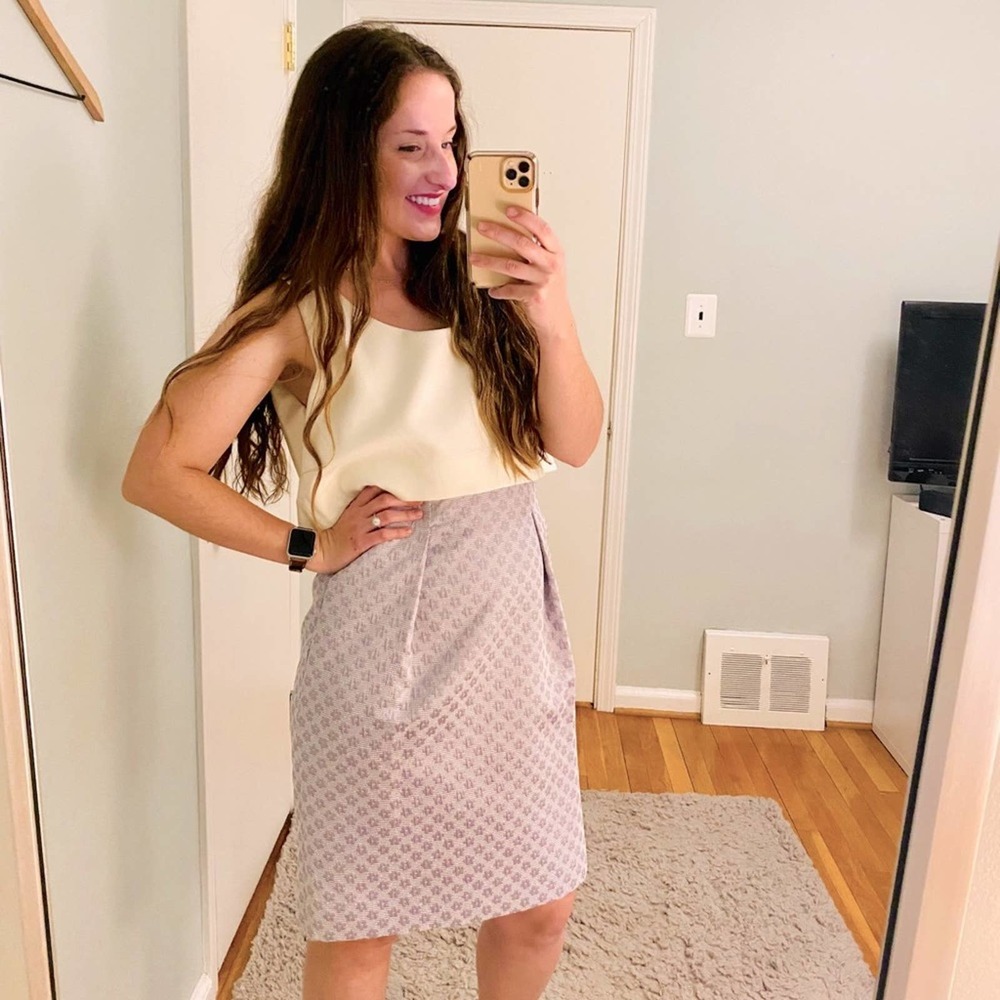 ERIN Erin Fetherston White & Purple Cocktail Dress
